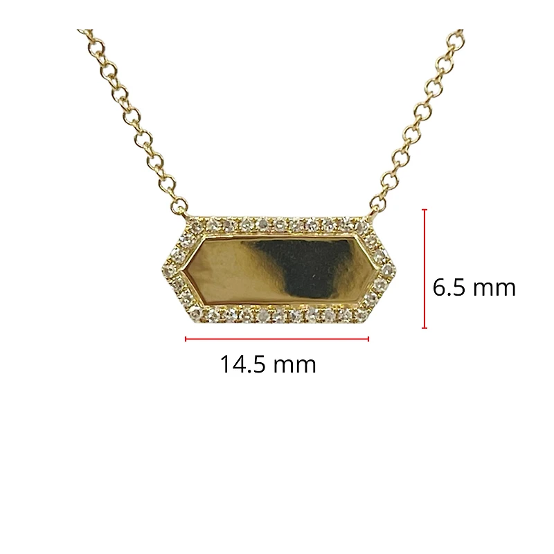 14K Yellow Gold 0.10cttw Diamond Pendant, 18"