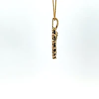 10K Yellow Gold 0.03 cttw Diamond and Sapphire Heart Pendant, 18"