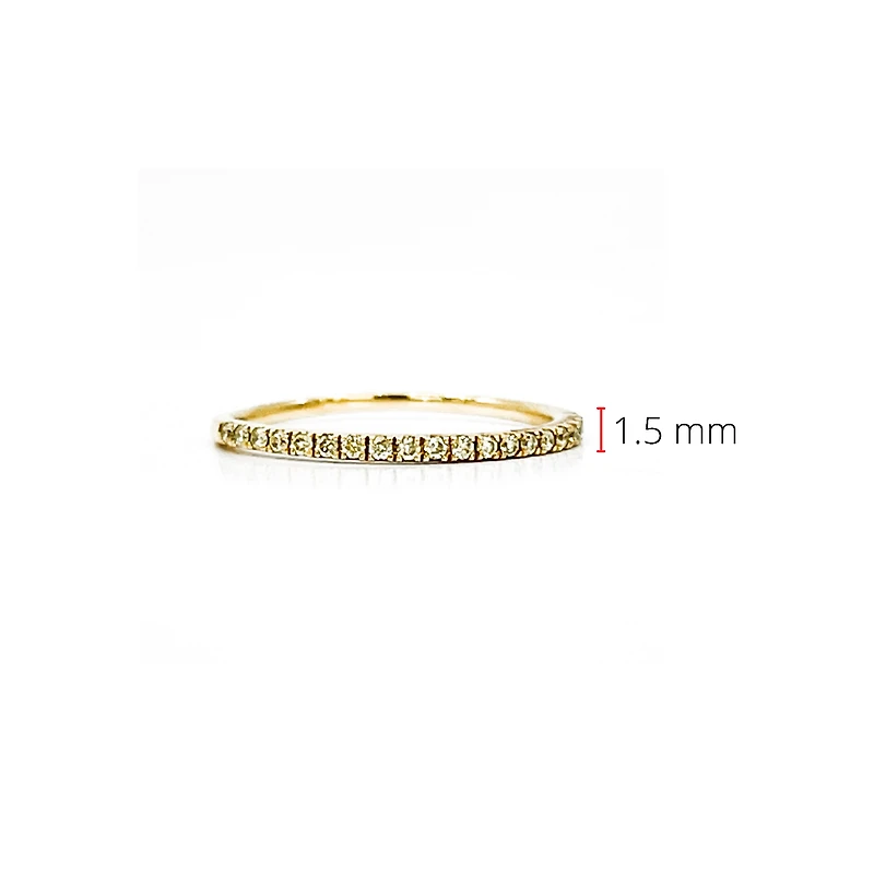 14K Yellow Gold 0.15cttw Yellow Diamond Ring, size 6.5