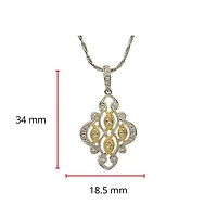 14K White & Yellow Gold 0.49cttw Diamond Pendant, 18"