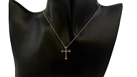 10K Yellow Gold 0.21cttw Chocolate & White Diamond Cross Pendant