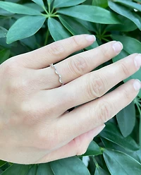 10K White Gold 0.06cttw Diamond Ring, size 6.5