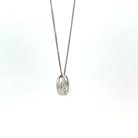 10K White Gold Diamond 0.075cttw Round Cut Pendant 18"