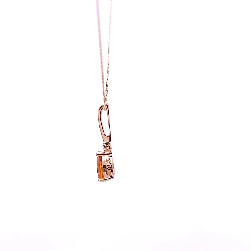 10K Yellow Gold cttw Diamond and Citrine Pendant