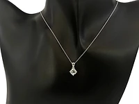 10K Gold 6.0mm Cushion Cut Aquamarine & 0.008cttw Diamond Pendant