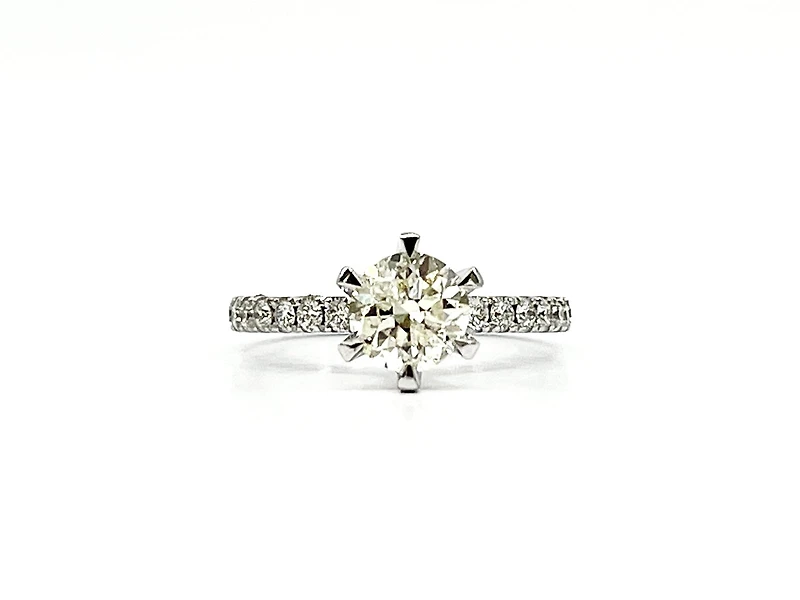 14K White Gold 1.23cttw Diamond Engagement Ring, Size 6