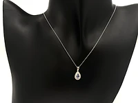 10K White Gold Tanzanite & Diamond Pendant