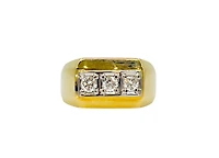 10K Yellow Gold 0.50cttw Diamond Gents Ring, size 10
