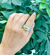 Silver and Peridot Ring