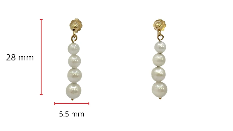 14K Yellow Gold Fresh Water Pearl Earring