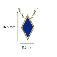 14K Yellow Gold 0.63cttw Lapis Lazuli and 0.09cttw Diamond Necklace, 18"