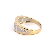 10K Yellow Gold 0.07cttw Diamond Gents Ring, size 10 - 7.5