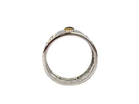 Silver & 18K Yellow Gold 0.15cttw Sapphire & Cubic Zirconia Ring, Size 7.5