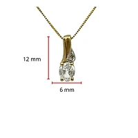 10K Yellow Gold White Zircon and Diamond Pendant, 18"