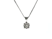 10K Gold 0.07cttw 4 Claw Illusion Setting Diamond Pendant