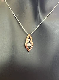 10K White and Rose Gold 0.20 cttw  Diamond  Pulse Pendant, 18"