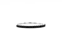 14K White Gold 0.17cttw Black Diamond Ring - Size 6.5