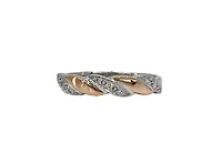 10k White & Rose Gold 0.054cttw Diamond Ring, size 6.5