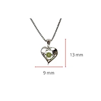 Sterling Silver 0.12cttw Peridot 3mm Pulse Pendant, 18" Box Chain