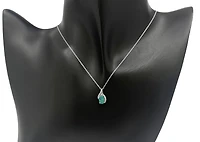 10K White Gold 5mm x 7mm Australian Opal Doublet and 0.01cttw Diamond Necklace - 18 Inches