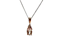 10K Rose Gold 0.40cttw Morganite & 0.03cttw Diamond Pendant, 18"