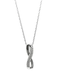 10K White Gold 0.05cttw Diamond Pendant, 18"