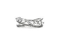 14K White Gold 0.44cttw Baguette and Round Diamond Ring, Size 6.75