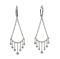 14K White Gold 0.34cttw Dangle Diamond Earrings