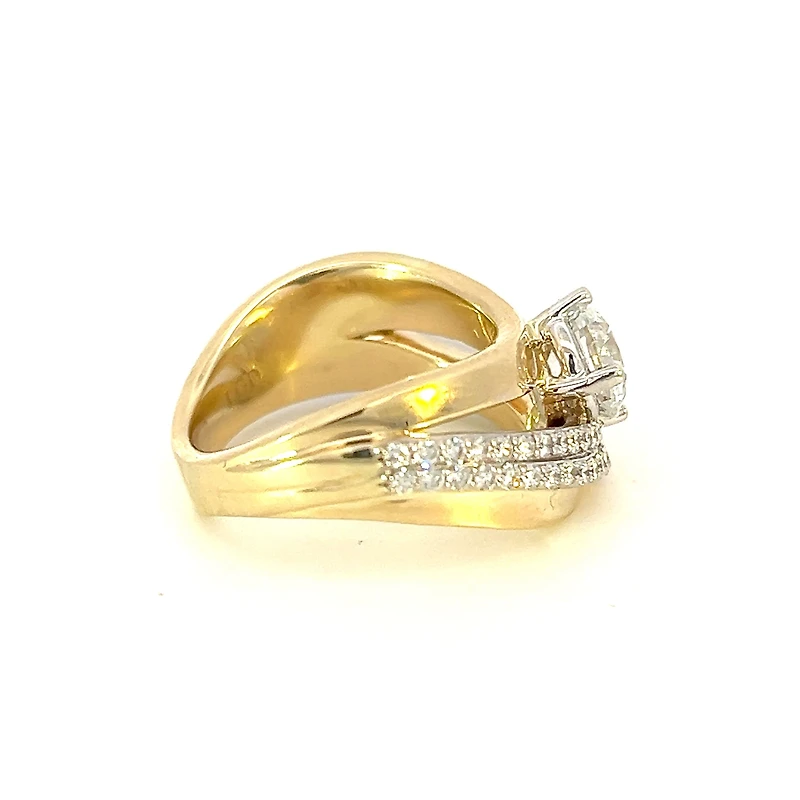 14K Yellow Gold 1.78cttw Round Brilliant Cut Lab Grown Diamond Ring, 6 - / White