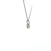 10K White Gold 0.06 cttw Diamond Illusion Set Solitaire Pendant, 18"