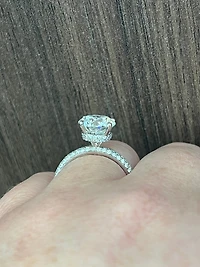 14K White Gold 3.62cttw Lab Grown Diamond Engagement Ring - /