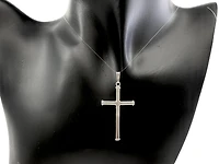 925 Sterling Silver Cross Pendant - 48mm x 23mm