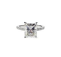 Silver 4.00cttw Moissanite Engagement Ring - 4.5