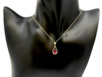 10K Yellow Gold 0.45cttw Ruby and 0.055cttw Diamond Necklace, 18"