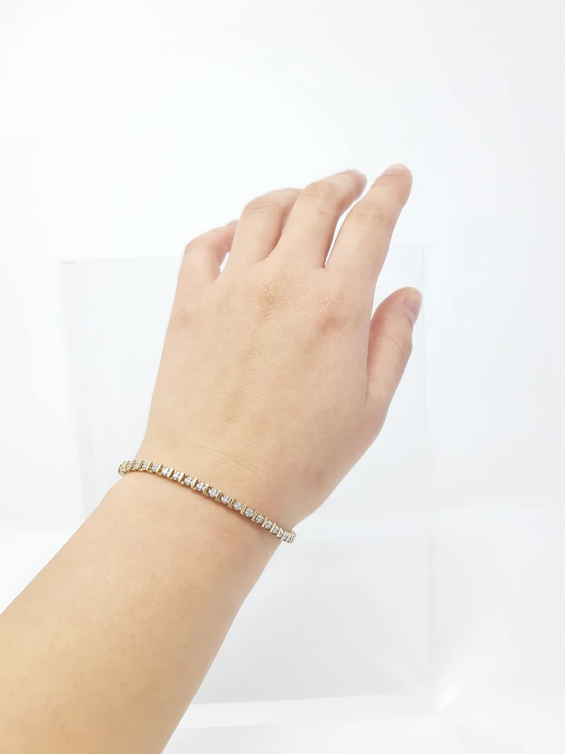 10K Yellow Gold 0.50cttw Diamond Tennis Bracelet, 7"
