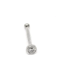 14K White Gold 0.03cttw Diamond Bezel Set Nose Stud