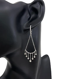 14K White Gold 0.34cttw Dangle Diamond Earrings