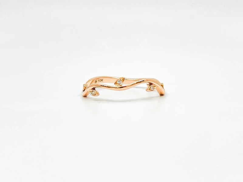 10K Rose Gold 0.024cttw Diamond Ring- Size 6.5