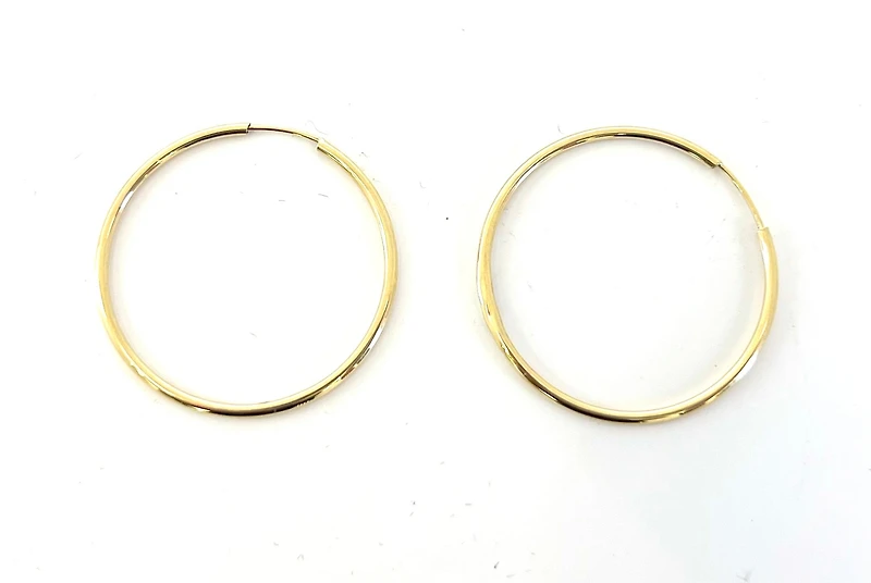 10K Yellow Gold 12mm Sleeper/Keeper/Hoop Earrings