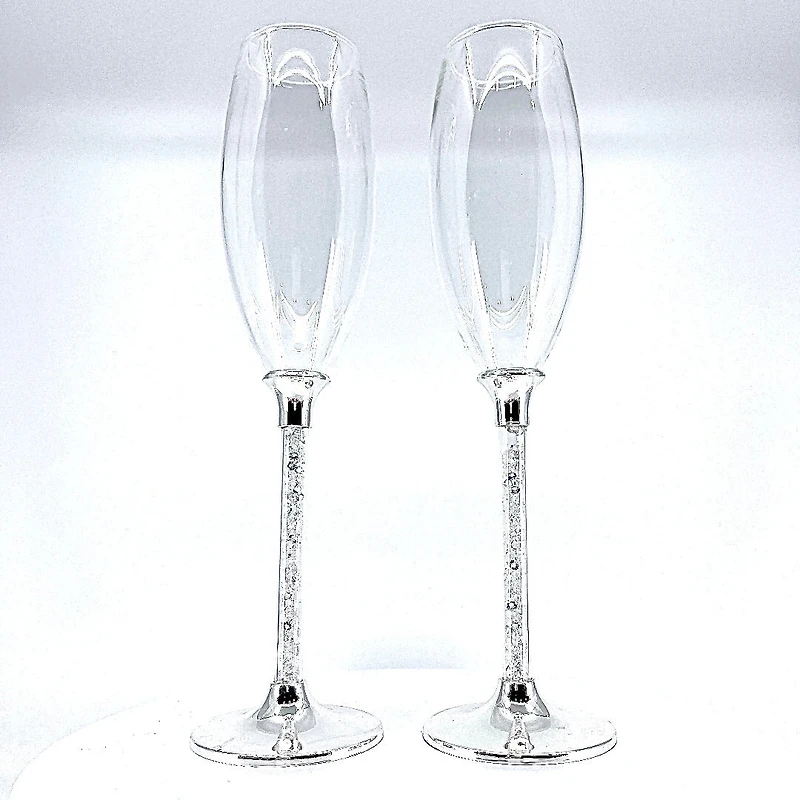 2 Pieces Champagne With Crystal Stem