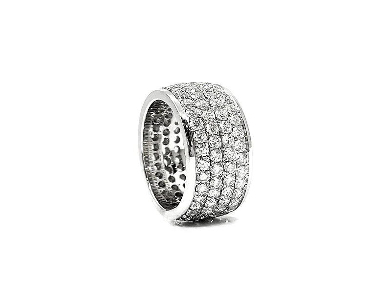 14K White Gold 4.40cttw Diamond Eternity Ring, size 6