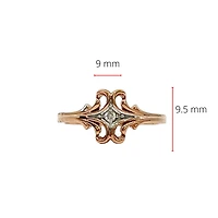 10K Rose Gold 0.03cttw Diamond Ring, size 6