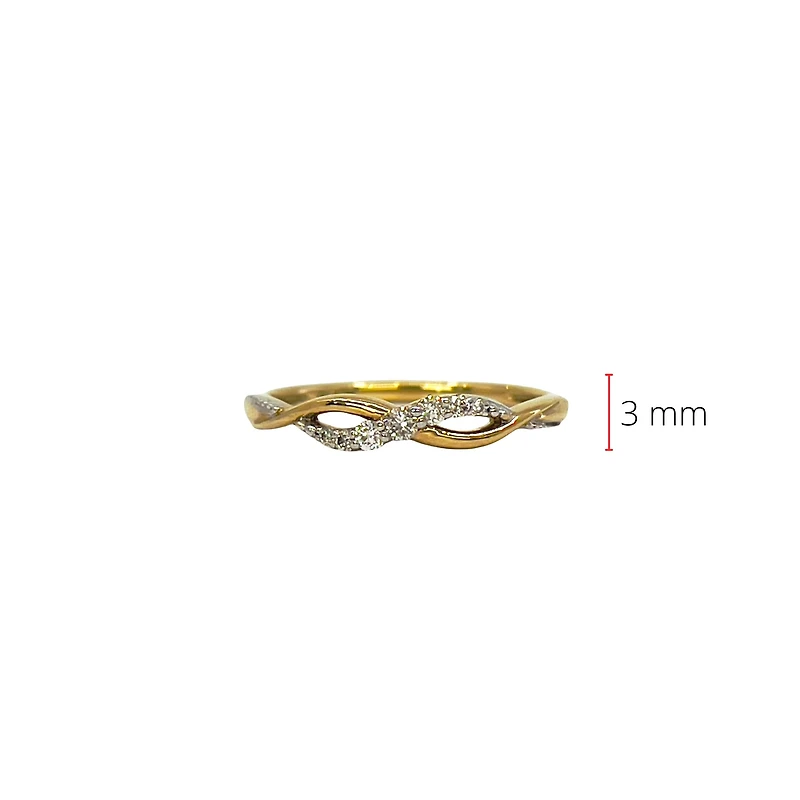 10K Yellow Gold Diamond 0.10cttw Ring - 4.5