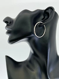 10K White Gold 40mm Sleeper/Keeper/Hoop Earrings