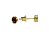 10K Yellow Gold 0.45cttw Oval Cut Garnet Earrings