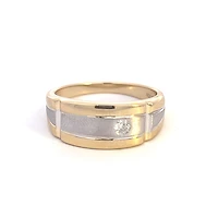10K Yellow Gold 0.07cttw Diamond Gents Ring, size 10 - 7.5