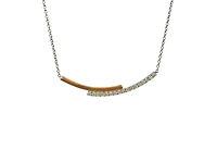 14K White & Rose Gold 0.20cttw Diamond Pendant, 18"