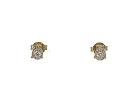 10K Yellow Gold 0.168cttw Diamond Pear Shaped Cluster Stud Earrings