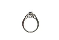 14K White Gold 0.75cttw Genuine Oval Cut Sapphire and 0.50cttw Diamond Ring, size 6.5