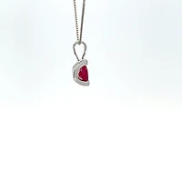10K White Gold Genuine Ruby Pendant